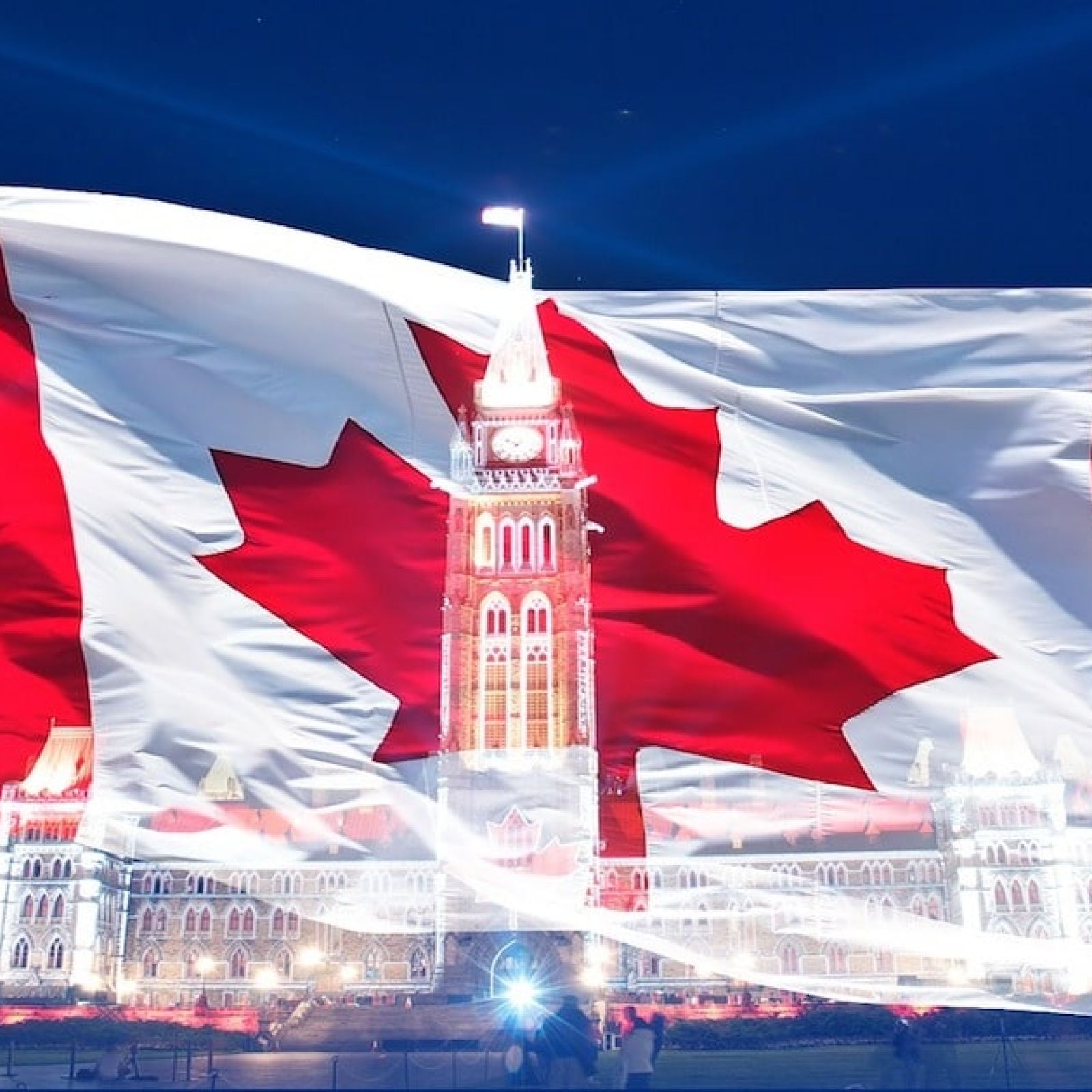 Canadian flag with Capitol