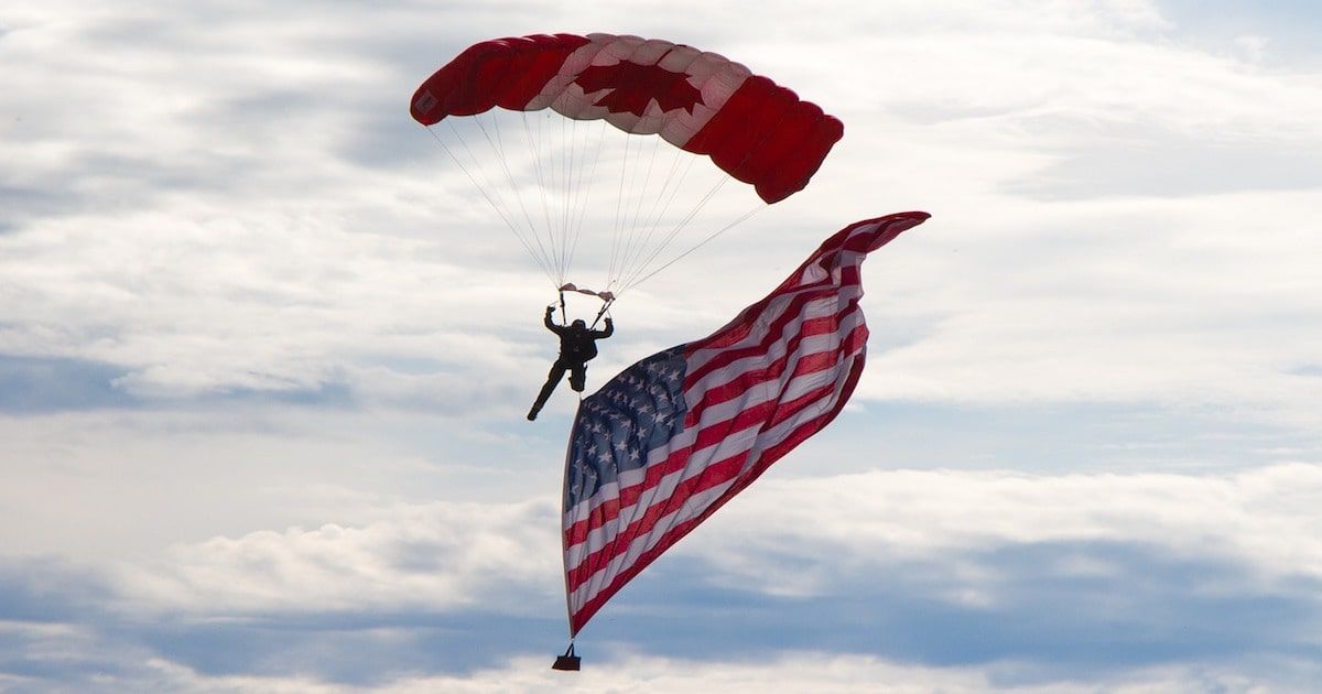 Canada American flags