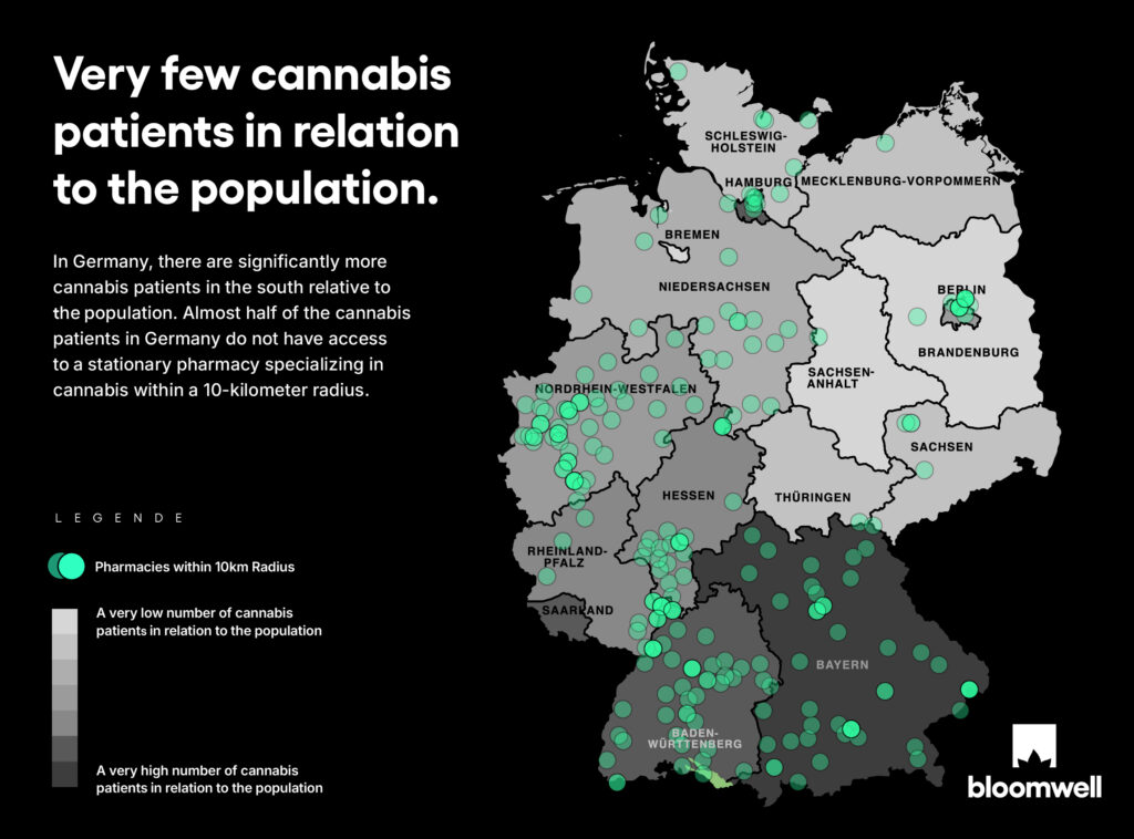 bloomwell German Germany medical cannabis patient location map