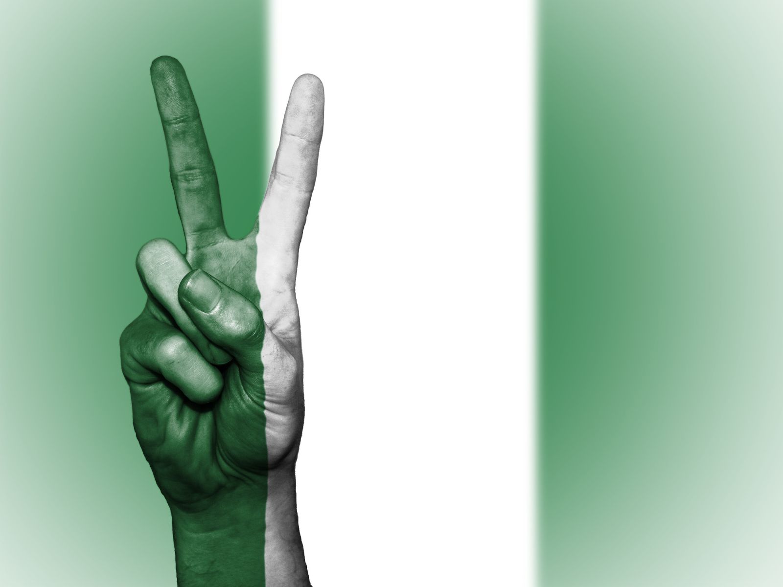 nigeria flag peace sign