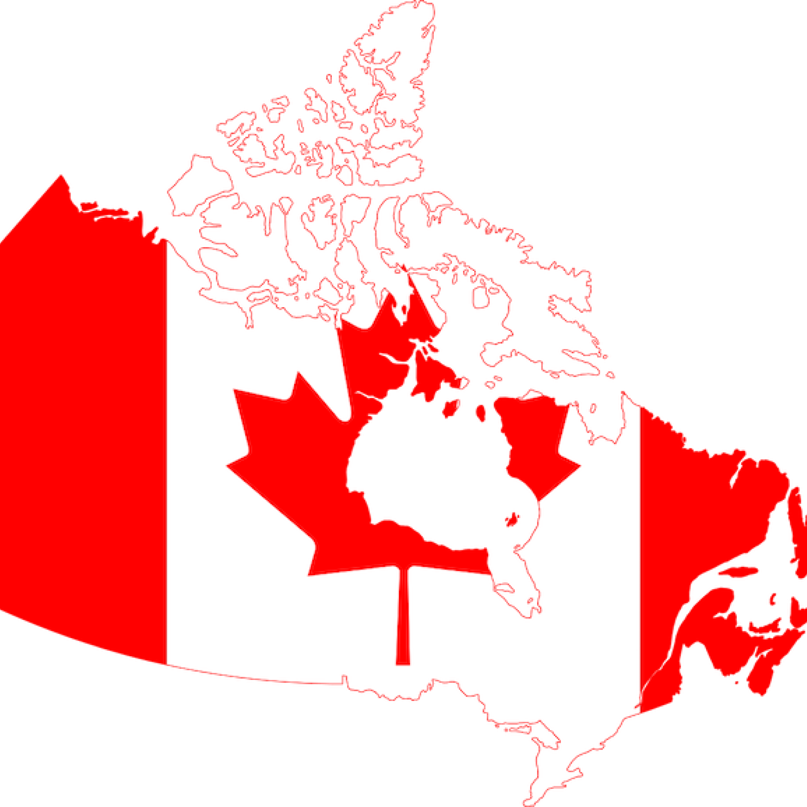 Canada flag map