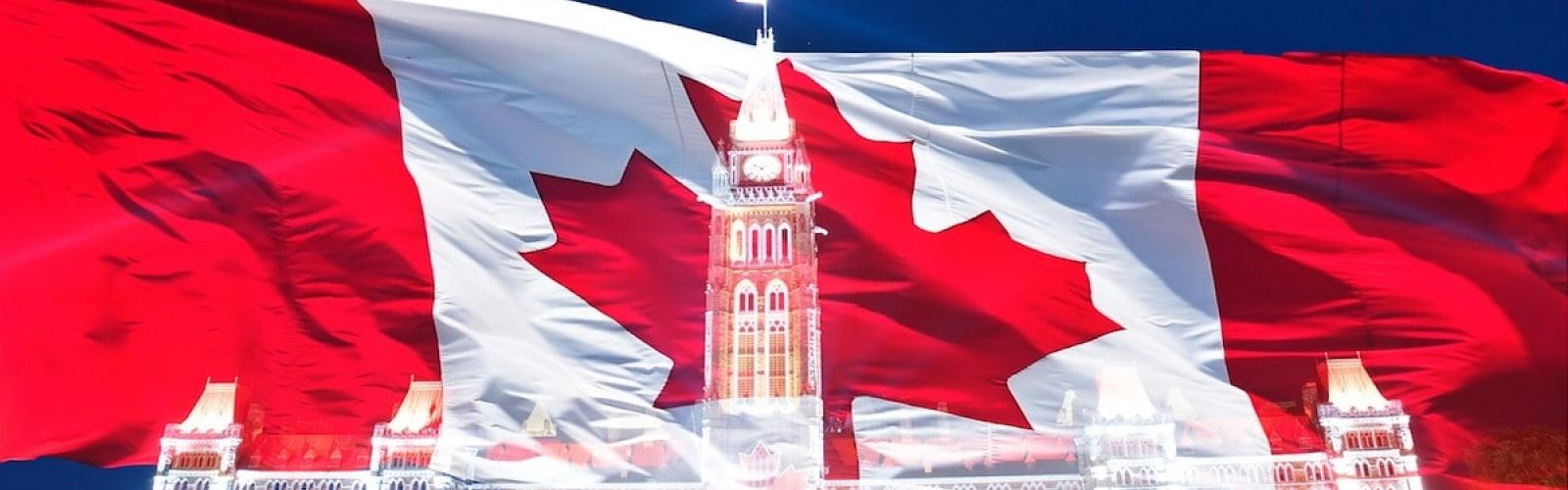 Canadian flag with Capitol