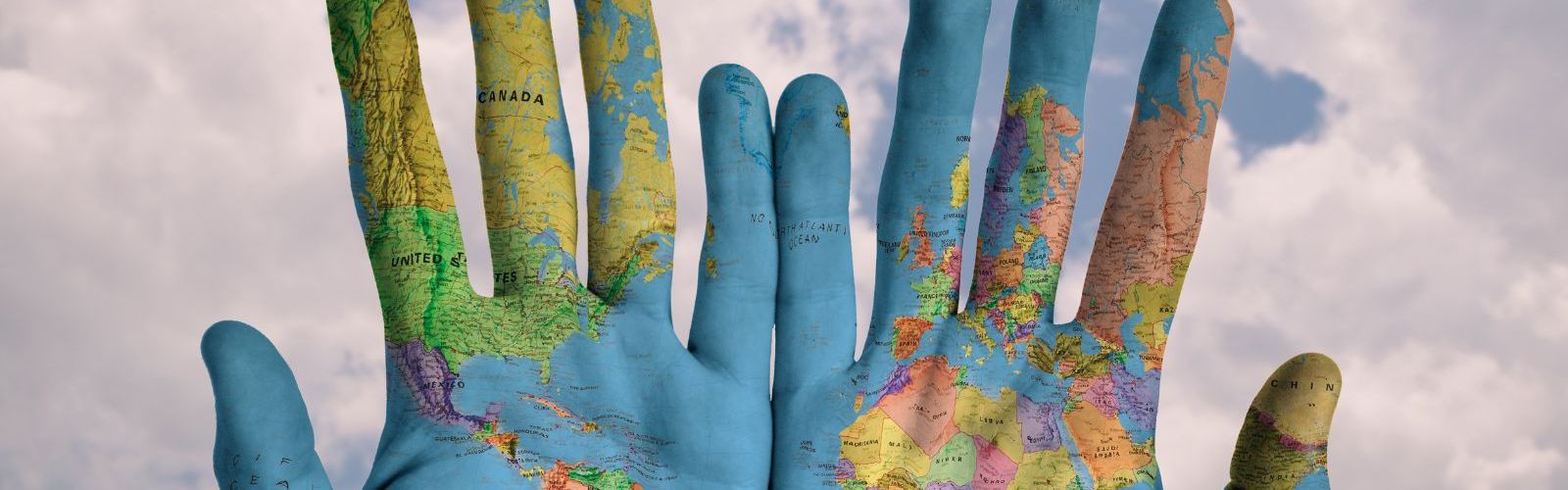 earth planet map globe hands