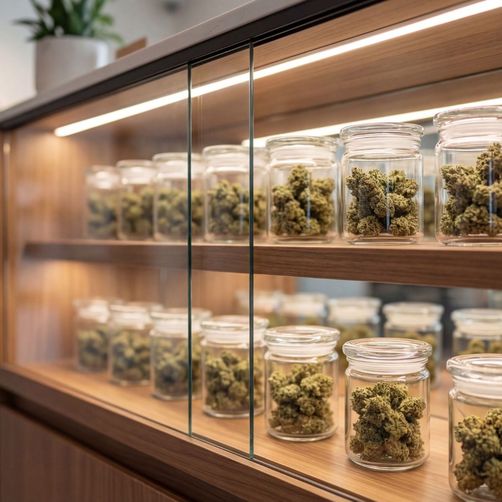 cannabis flower in jars