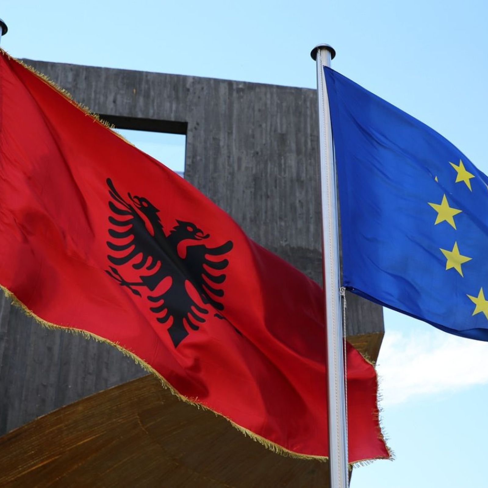 Albania EU Flags