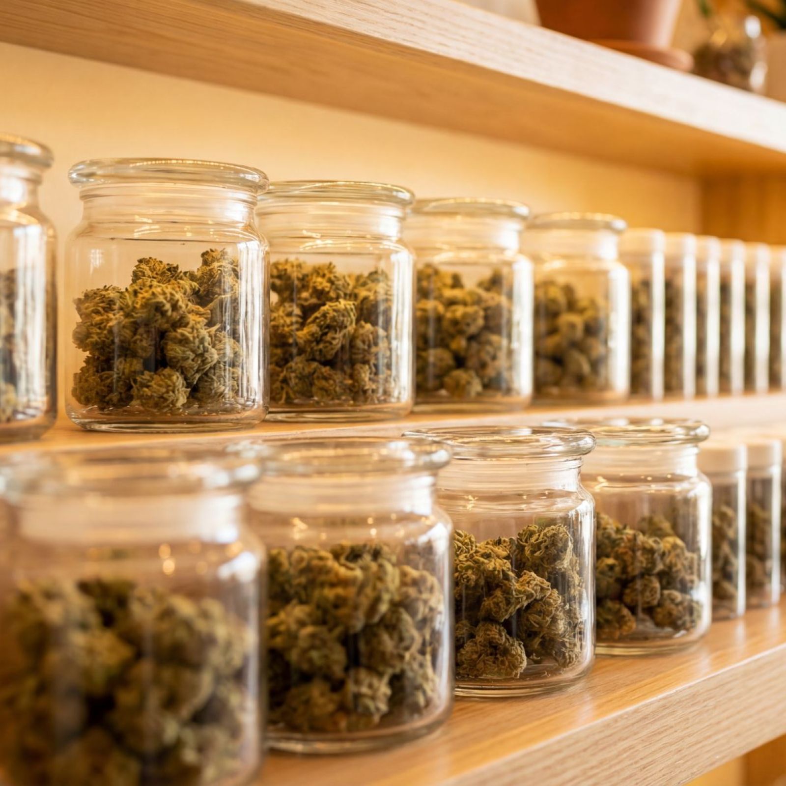 jars of cannabis flower