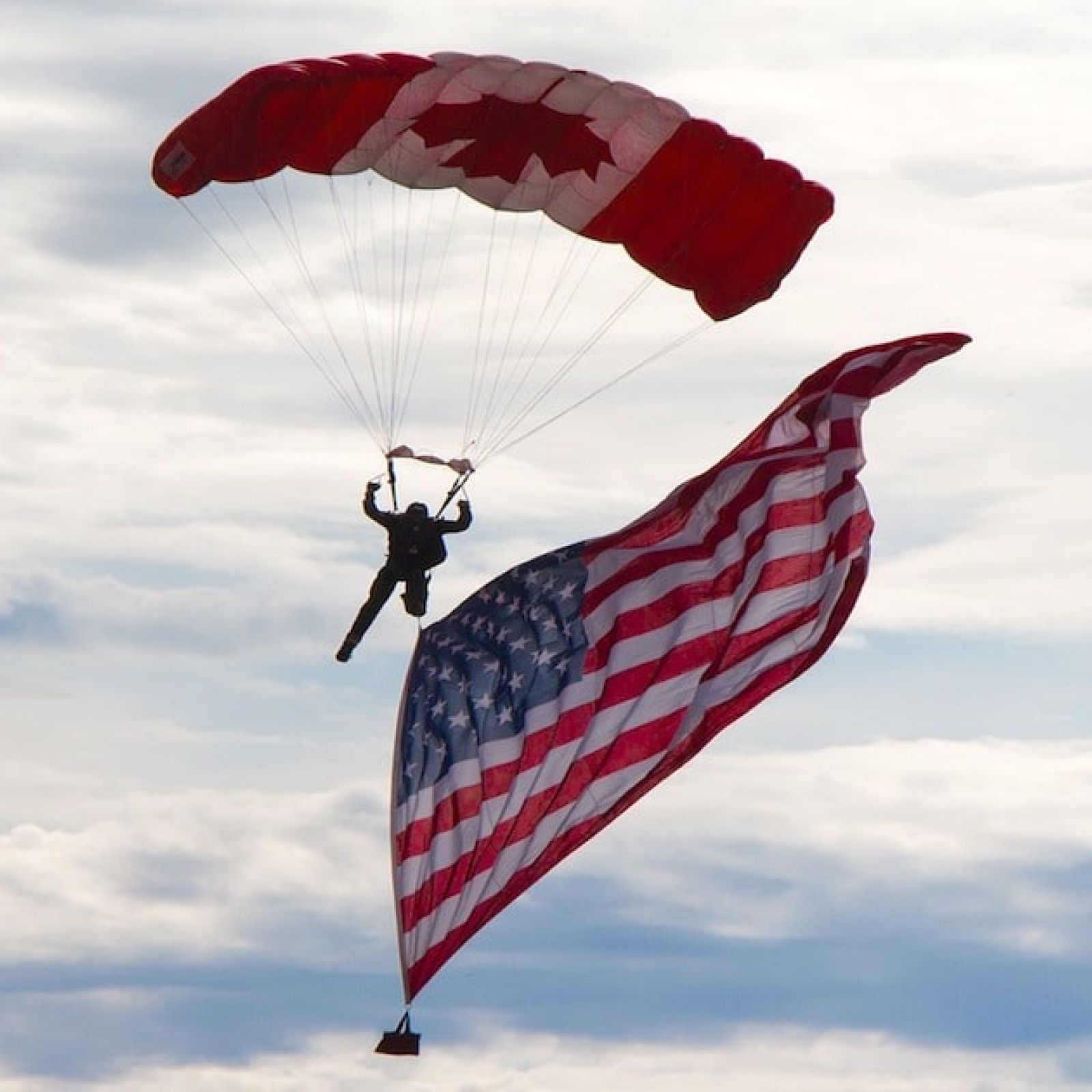 Canada American flags